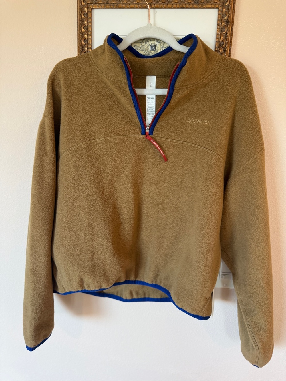 Lululemon Tumbled Fleece Half-Zip Jacket Camel Brown Riverside S New